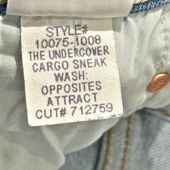 Mother The Undercover Cargo Sneak Jeans Opposites Attract Blue Size 27 NWT - Picture 12 of 12